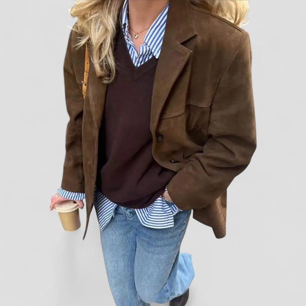 Suede Oversized Blazer Jacket