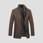 Wool Blend Button Front Winter Coat