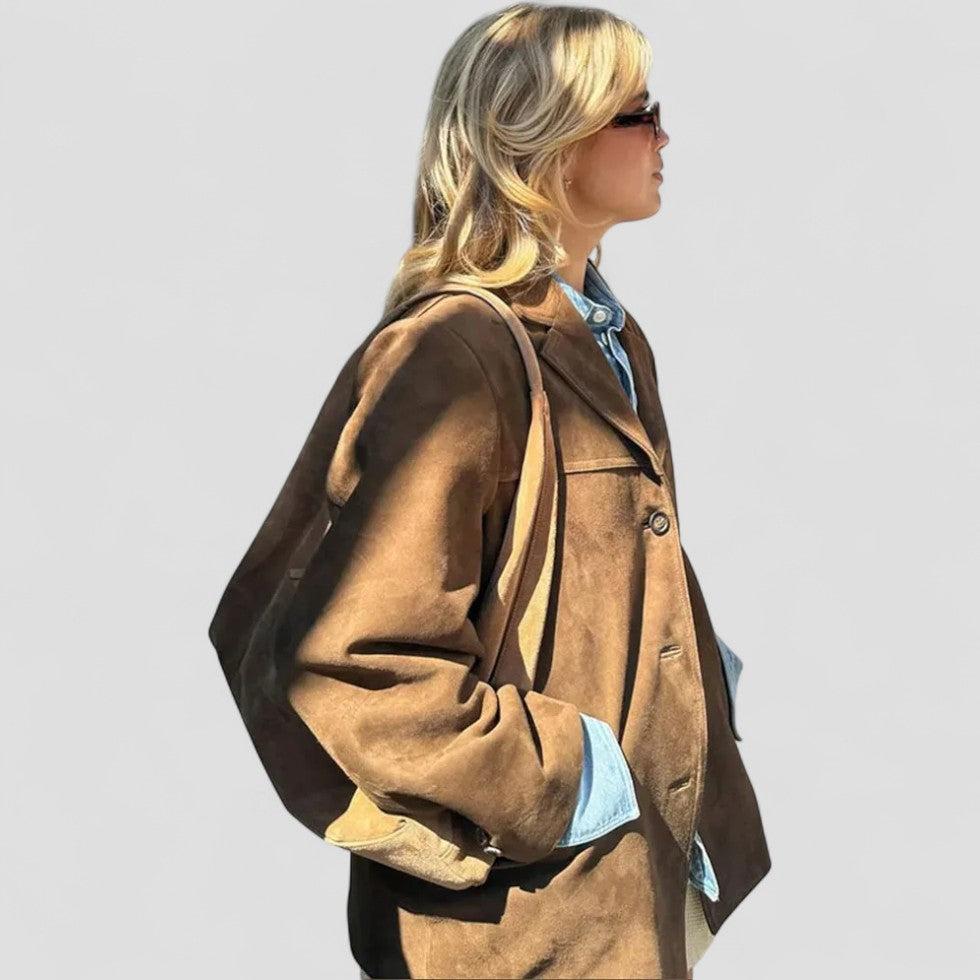 Suede Oversized Blazer Jacket