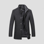 Wool Blend Button Front Winter Coat