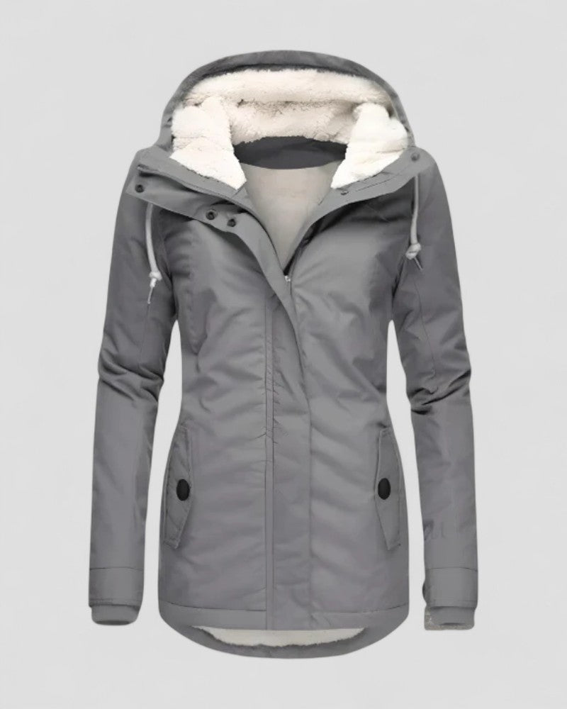 Womens Waterproof Fleece Lined Hooded Winter Jacket