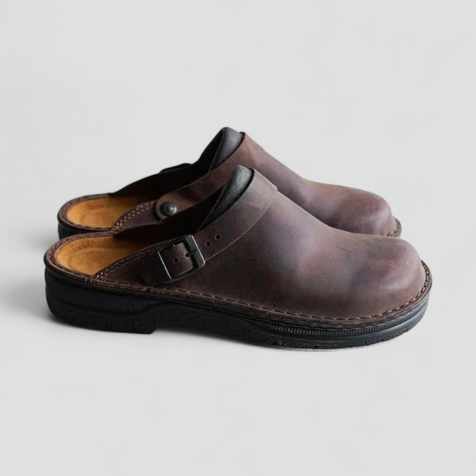 Leather Slip On Clog Sandals for Men
