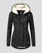 Womens Waterproof Fleece Lined Hooded Winter Jacket