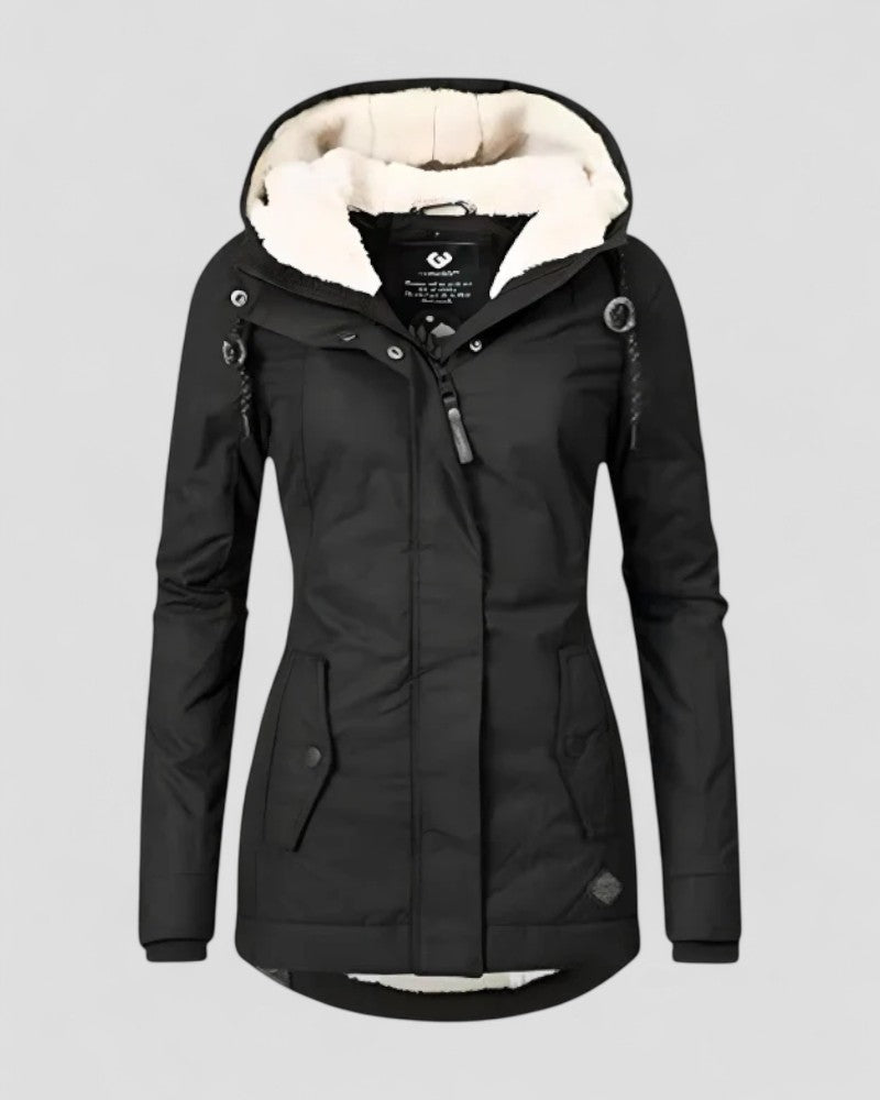 Womens Waterproof Fleece Lined Hooded Winter Jacket