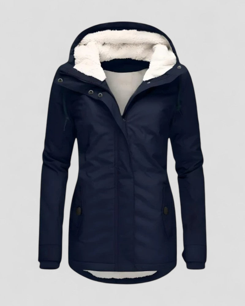 Womens Waterproof Fleece Lined Hooded Winter Jacket
