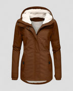 Womens Waterproof Fleece Lined Hooded Winter Jacket
