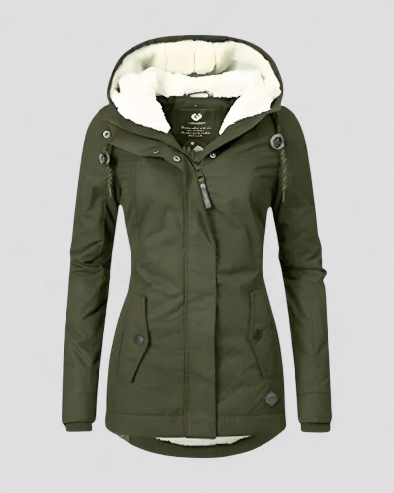 Womens Waterproof Fleece Lined Hooded Winter Jacket