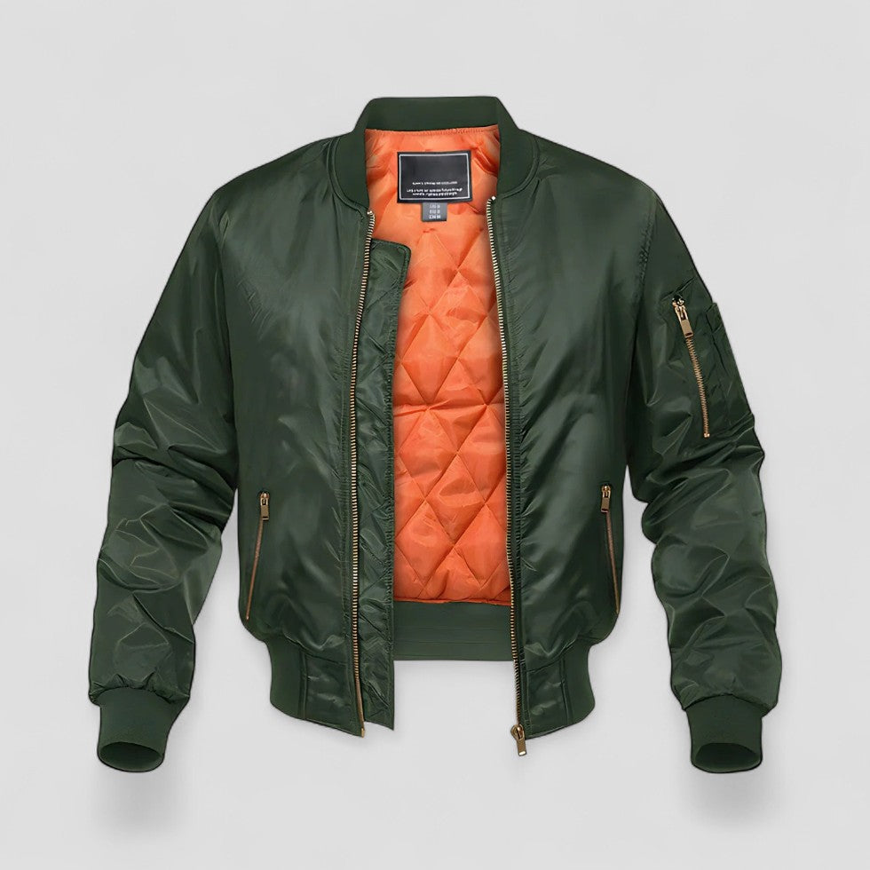 Classic Quilted Lined Bomber Jacket for Men