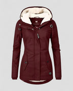 Womens Waterproof Fleece Lined Hooded Winter Jacket