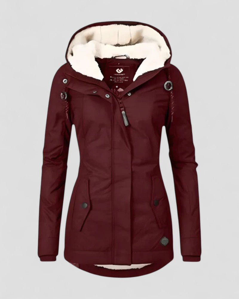 Womens Waterproof Fleece Lined Hooded Winter Jacket