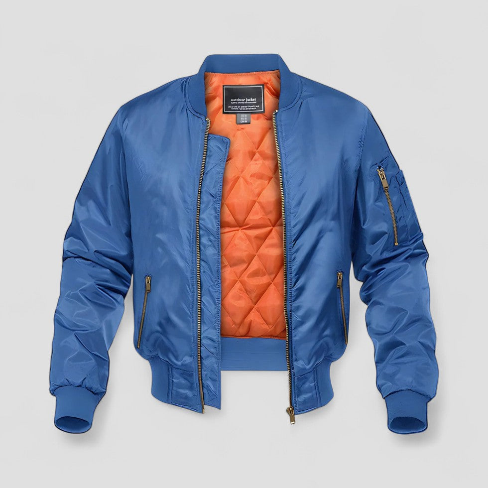 Classic Quilted Lined Bomber Jacket for Men