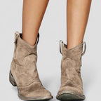 Suede Western Ankle Boots for Women