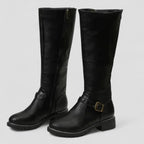 Tall Buckle Detail Riding Boots