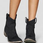 Suede Western Ankle Boots for Women