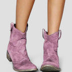 Suede Western Ankle Boots for Women