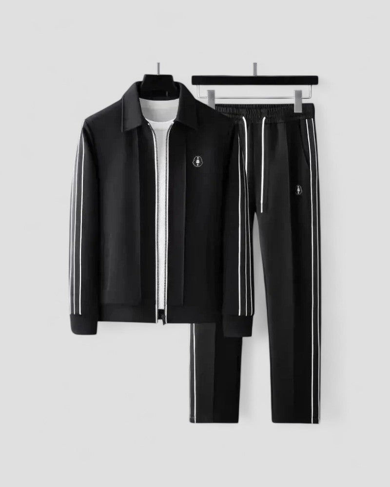 Mens Two Piece Zip Up Track Jacket and Jogger Set