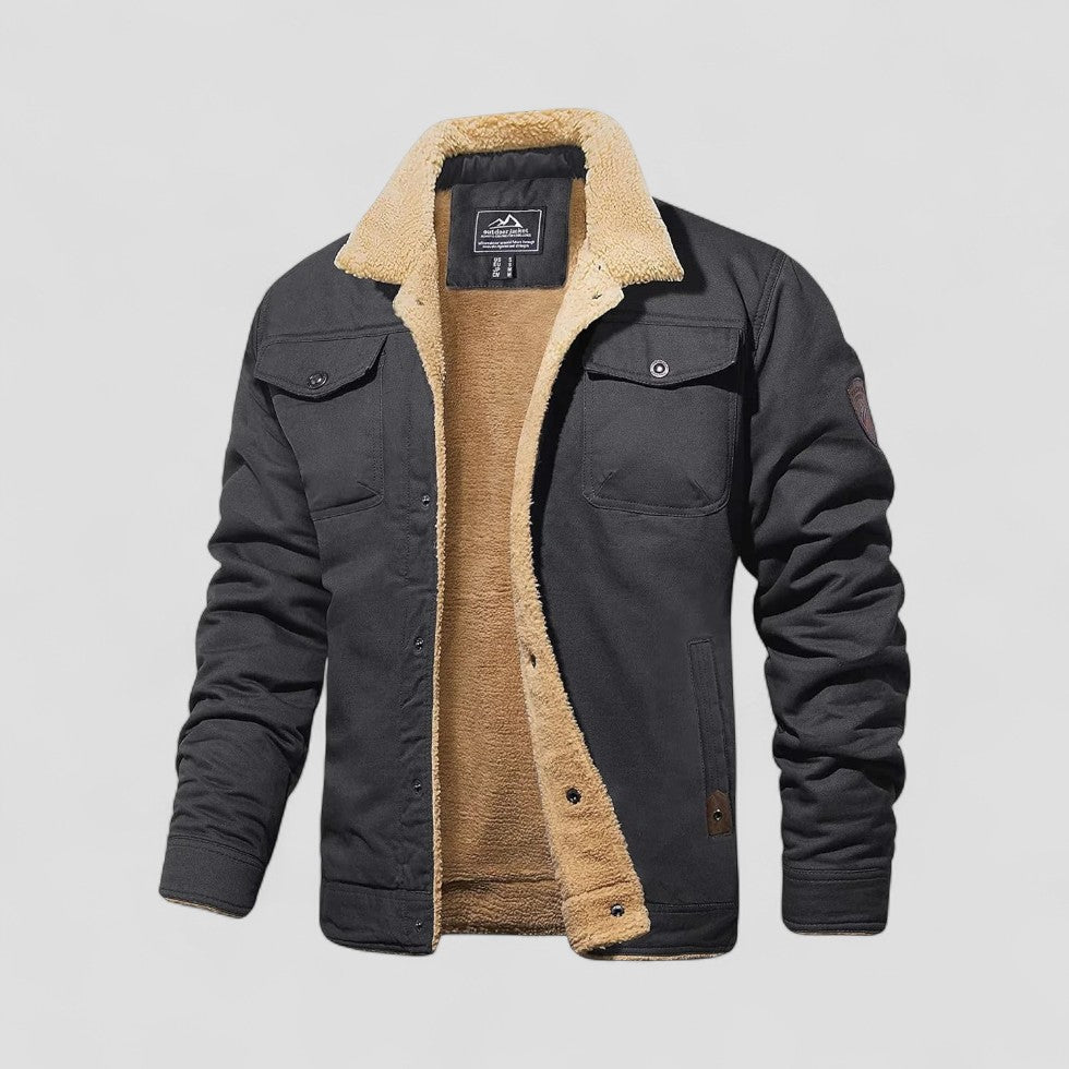 Faux Shearling Lined Winter Jacket