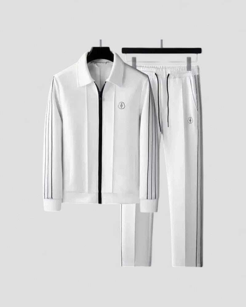 Mens Two Piece Zip Up Track Jacket and Jogger Set