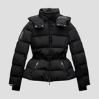 Women’s Belted Puffer Jacket with Detachable Hood