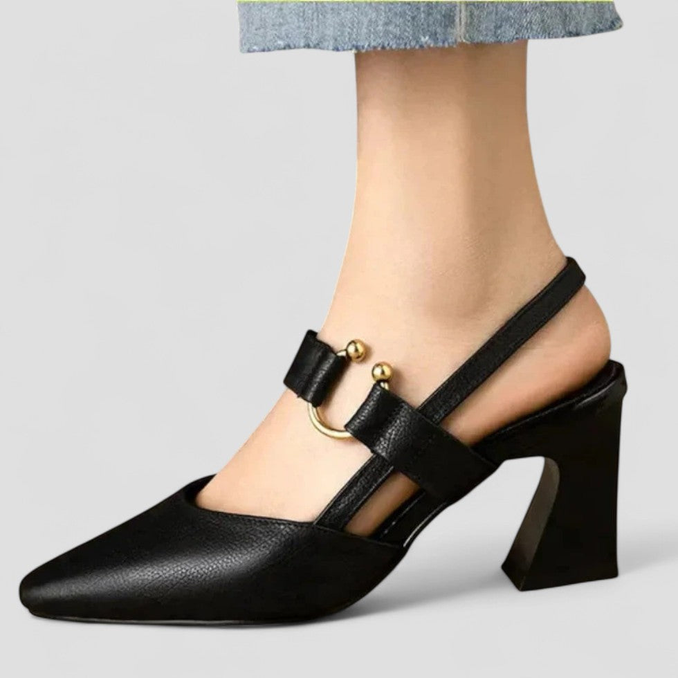 Block Heel Slingback Pumps