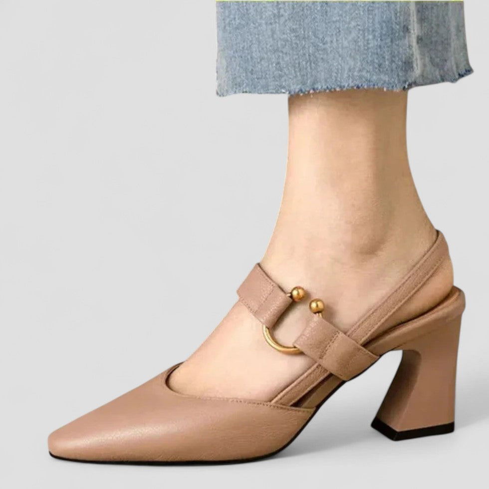 Block Heel Slingback Pumps