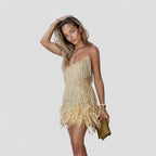 Fringe Feather Mini Cocktail Dress