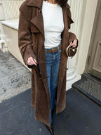 Stylish Suede Trench Coat for Women