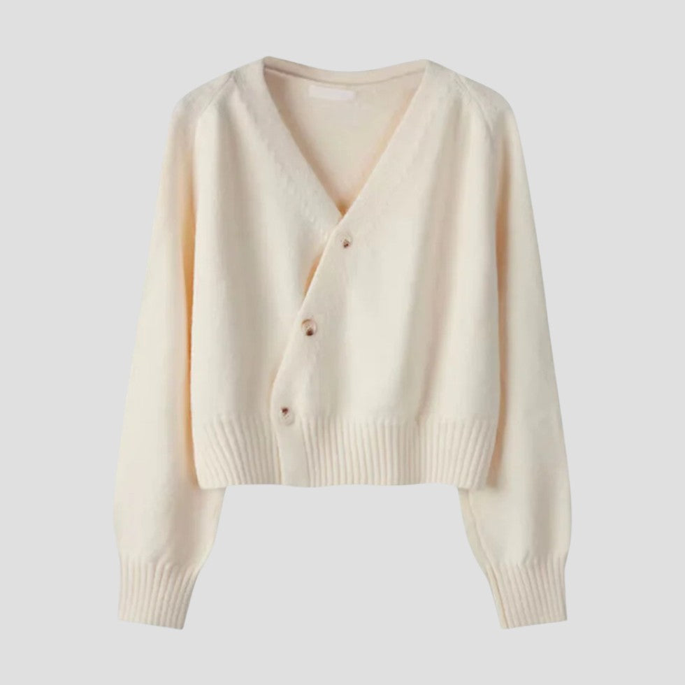 Cozy Knitted Button Front Cropped Cashmere Cardigan for Layered Outfits