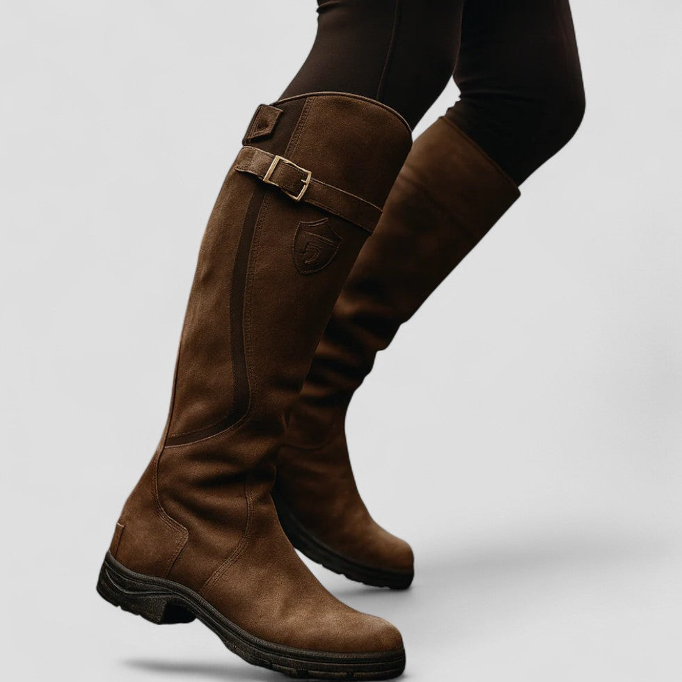 Suede Knee High Riding Boots
