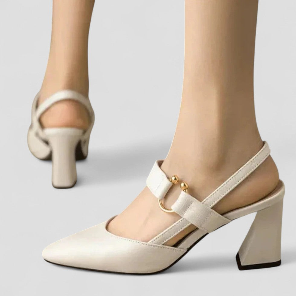 Block Heel Slingback Pumps