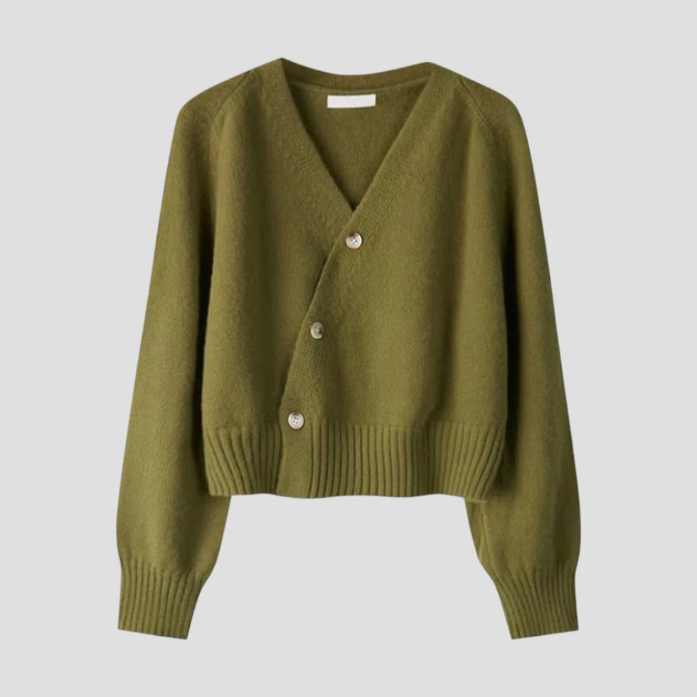 Cozy Knitted Button Front Cropped Cashmere Cardigan for Layered Outfits