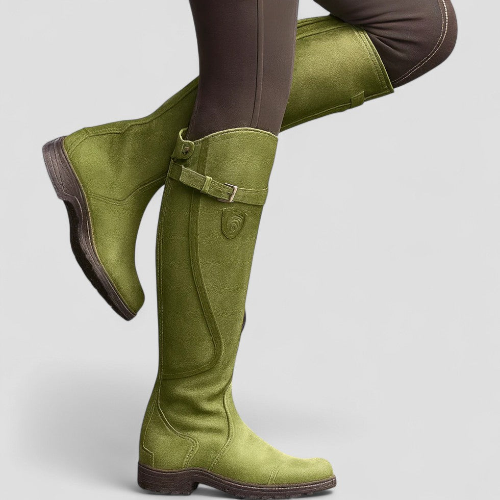 Suede Knee High Riding Boots