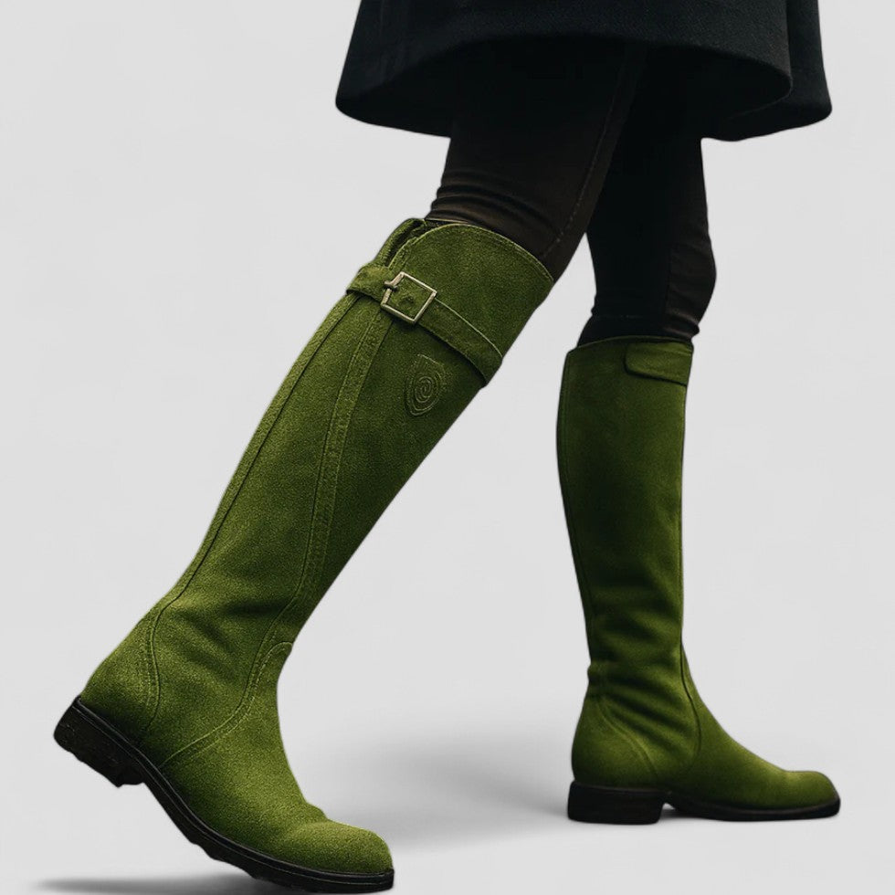 Suede Knee High Riding Boots