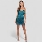 Fringe Feather Mini Cocktail Dress