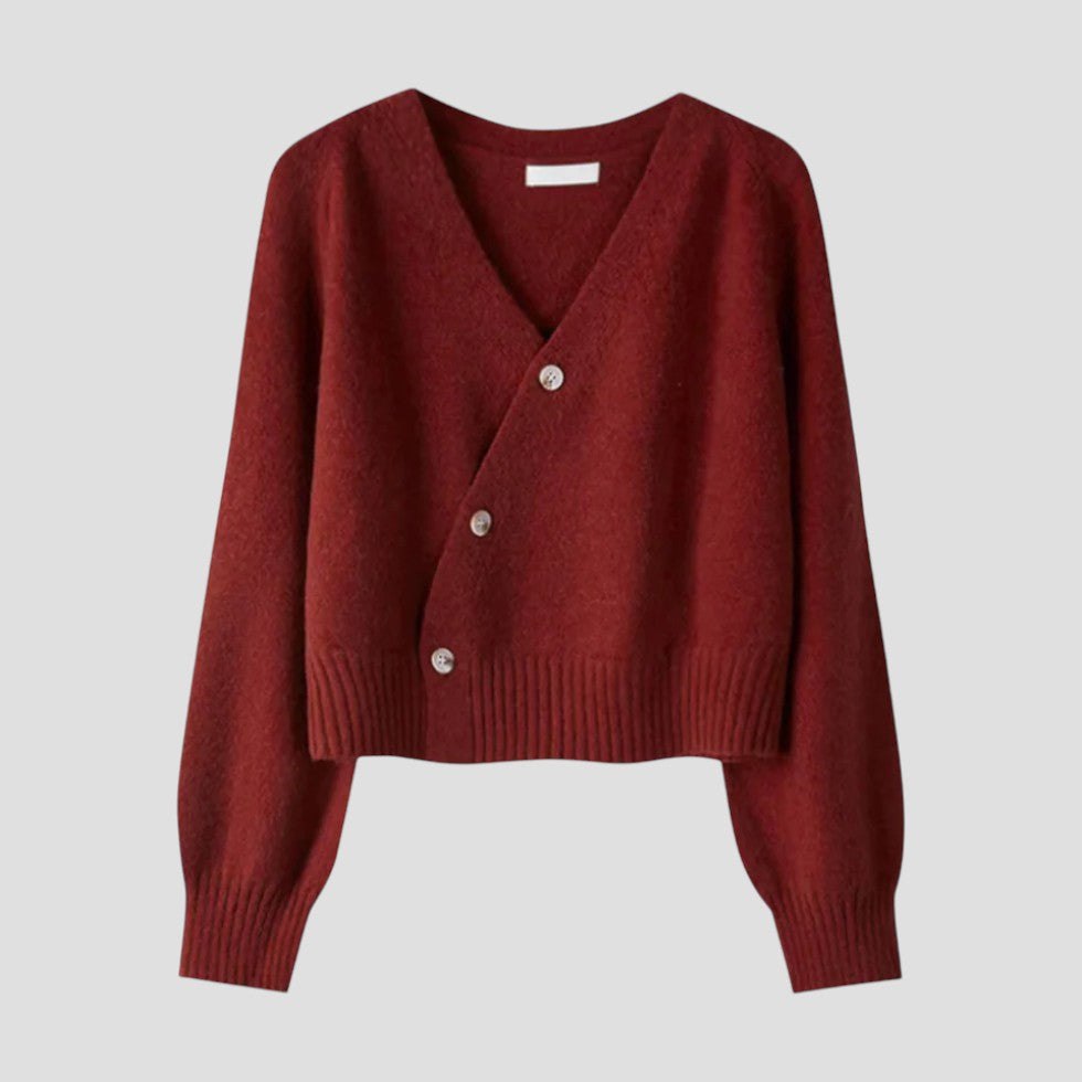 Cozy Knitted Button Front Cropped Cashmere Cardigan for Layered Outfits