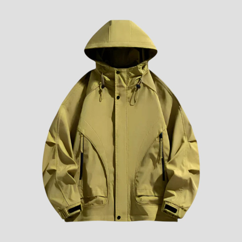 Water Resistant Hooded Windbreaker Jacket for Outdoor Comfort