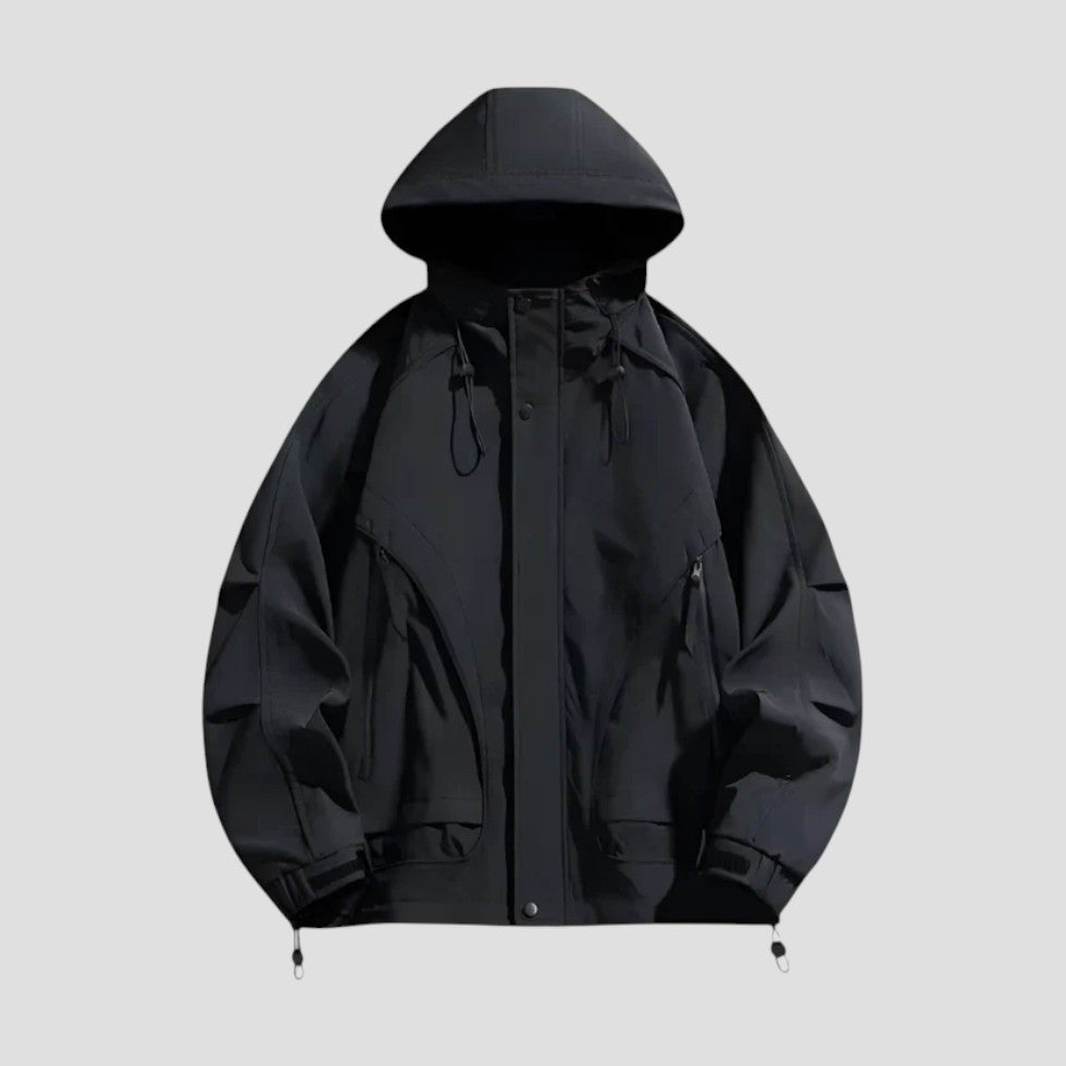 Water Resistant Hooded Windbreaker Jacket for Outdoor Comfort