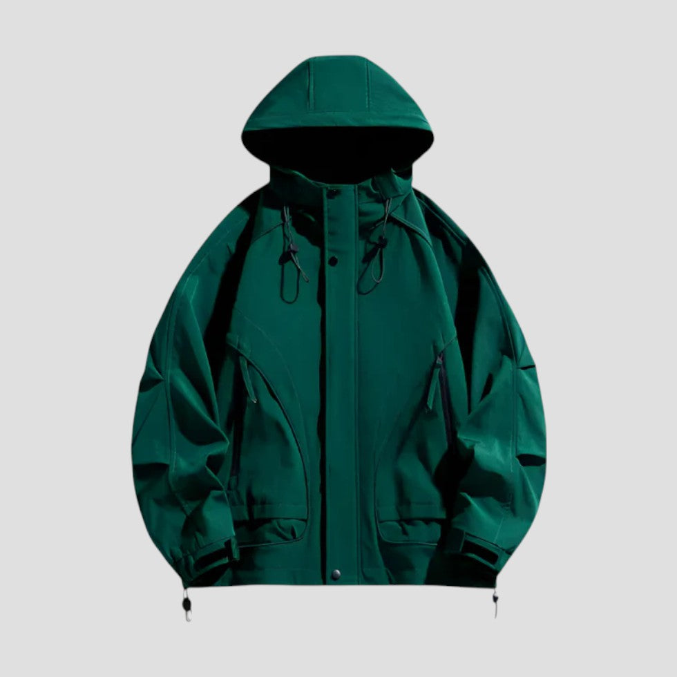 Water Resistant Hooded Windbreaker Jacket for Outdoor Comfort