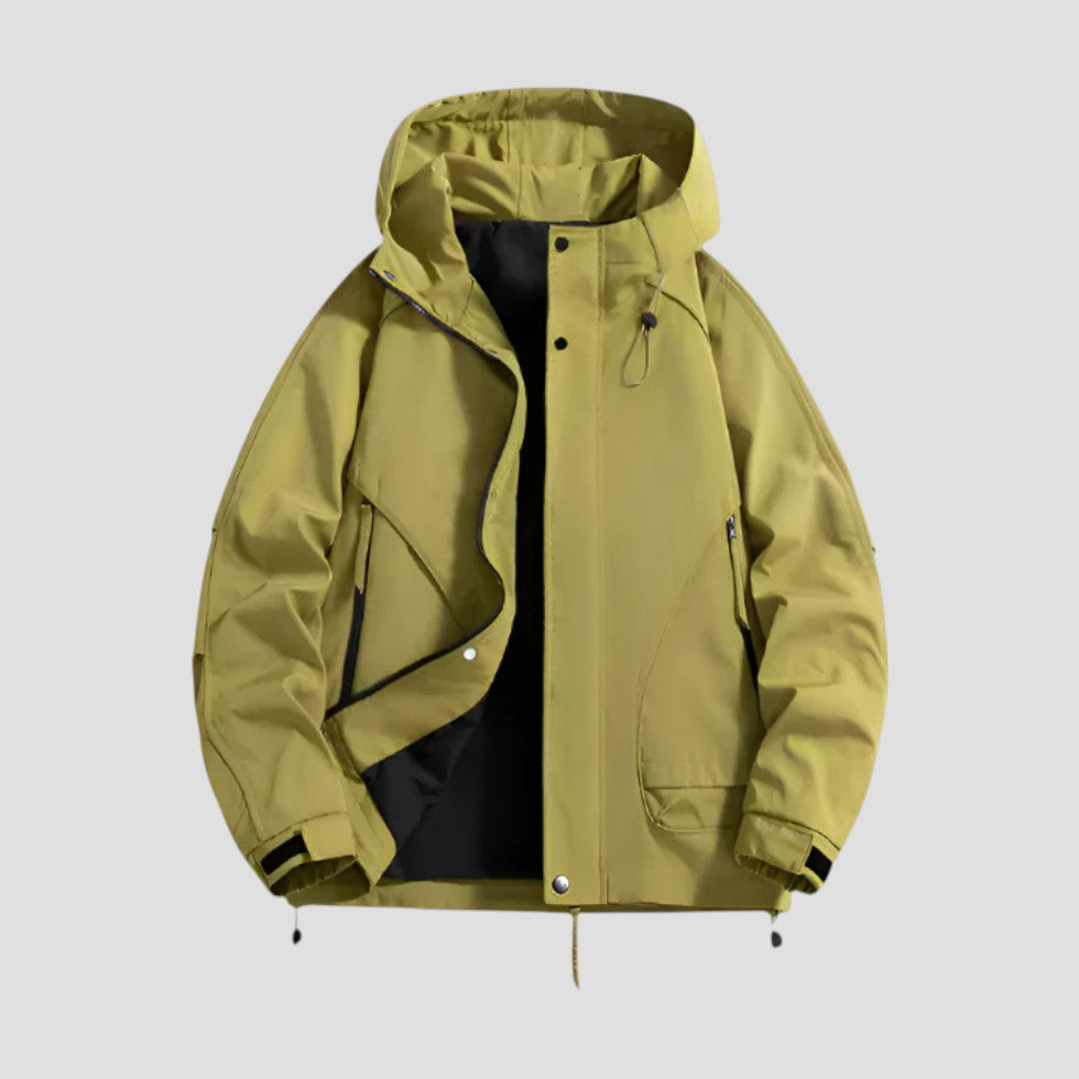 Water Resistant Hooded Windbreaker Jacket for Outdoor Comfort