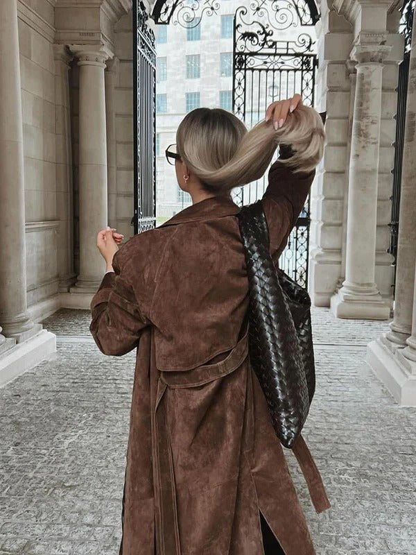 Stylish Suede Trench Coat for Women
