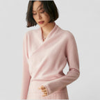 Cashmere Wrap Knit Sweater Top for Women
