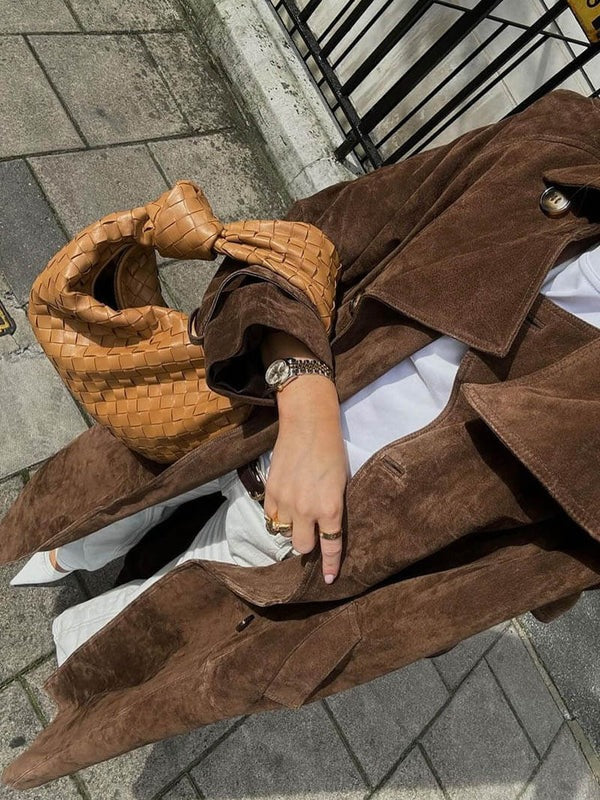Stylish Suede Trench Coat for Women