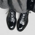 Polished Leather Lace Up Ankle Boots