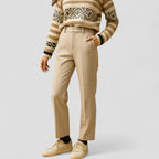High Waist Wool Blend Tapered Trousers for Women