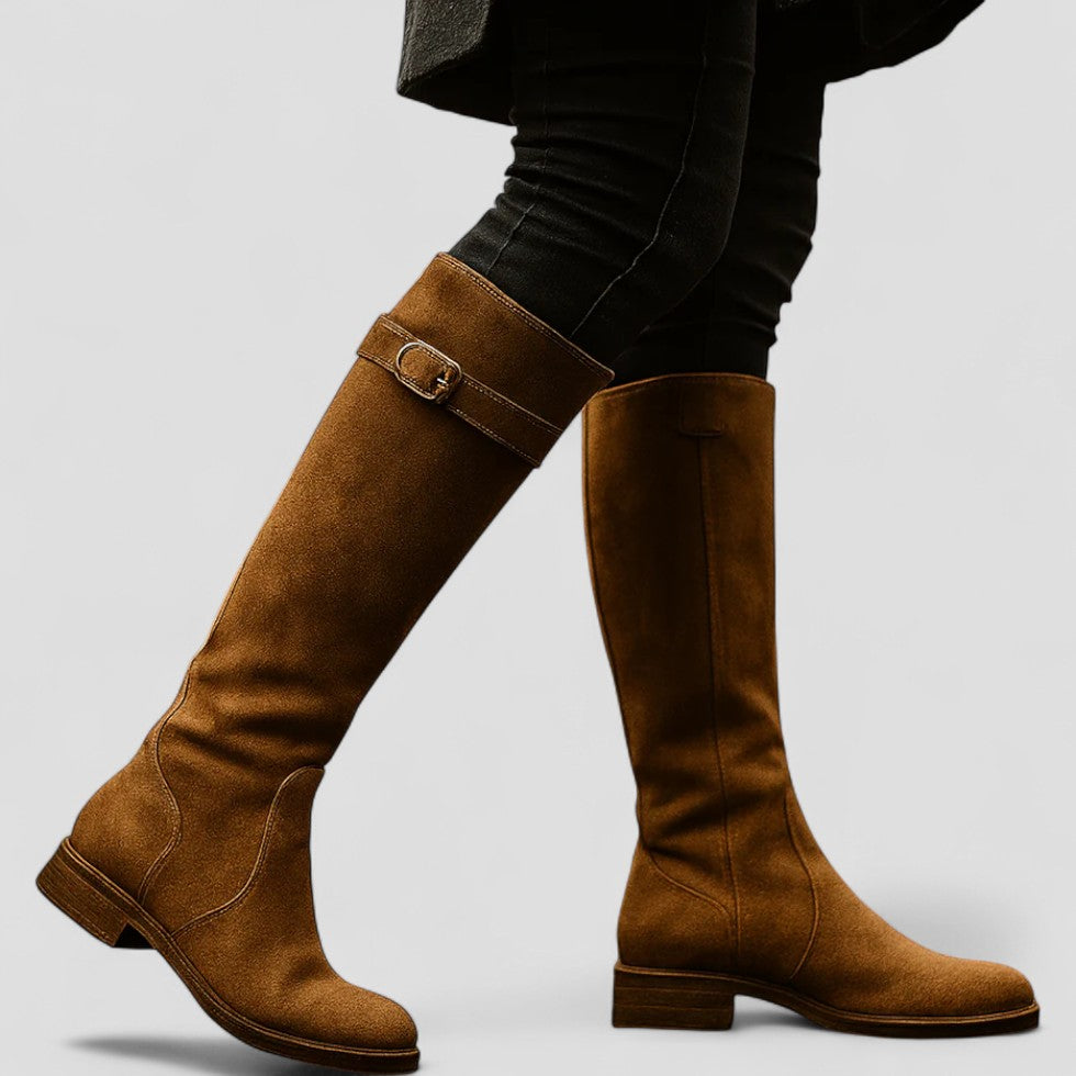 Suede Knee High Riding Boots