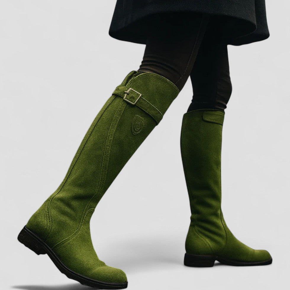 Suede Knee High Riding Boots
