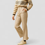 High Waist Wool Blend Tapered Trousers for Women