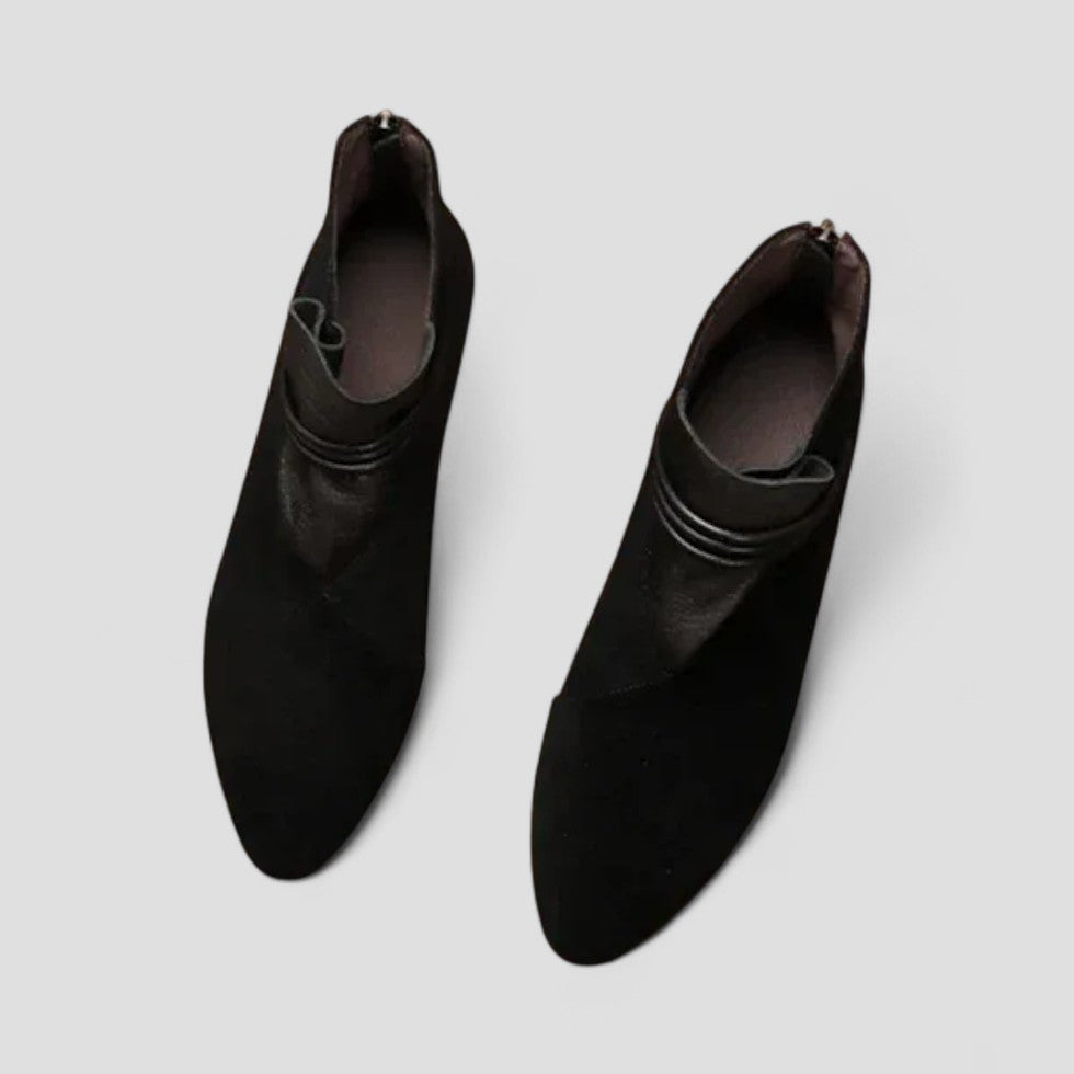 Pointed Toe Low Heel Ankle Boots