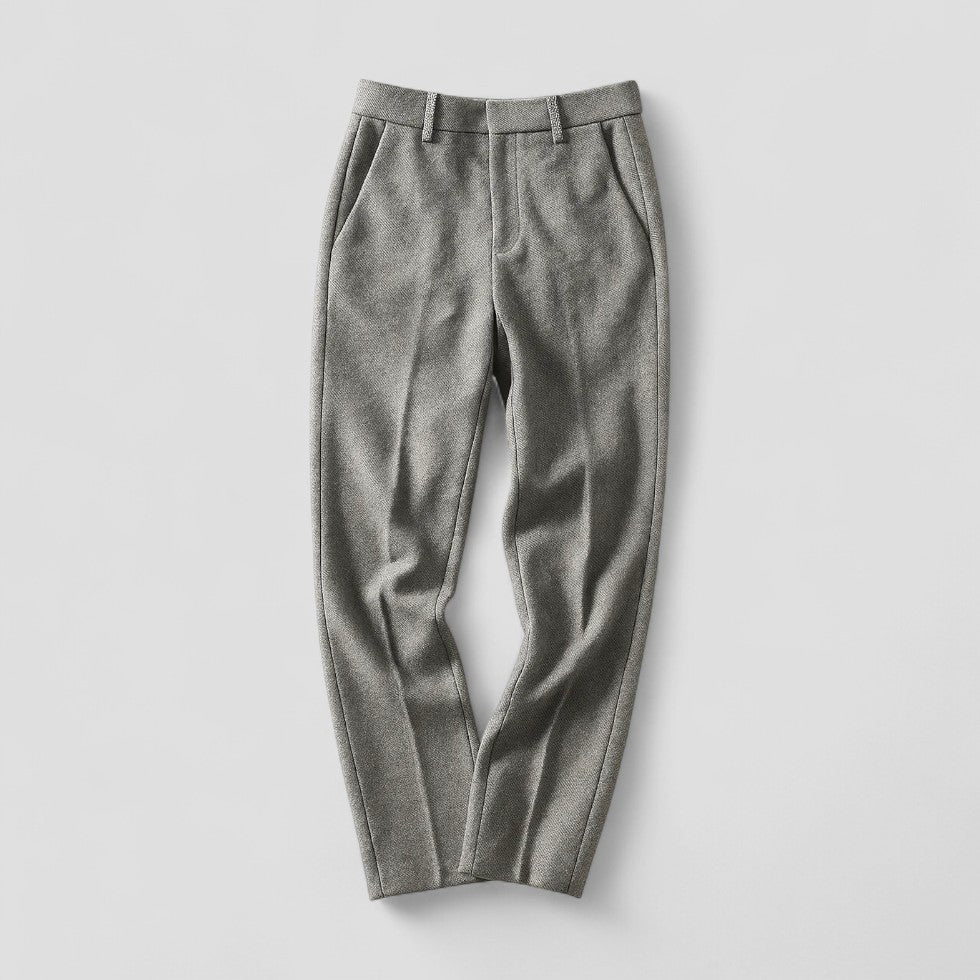 High Waist Wool Blend Tapered Trousers for Women