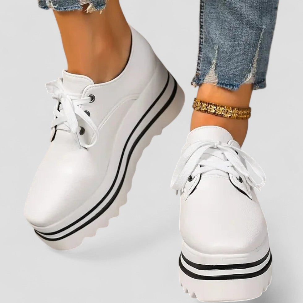 Platform Lace Up Wedge Shoes